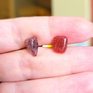 Natural Strawberry Quartz Earrings